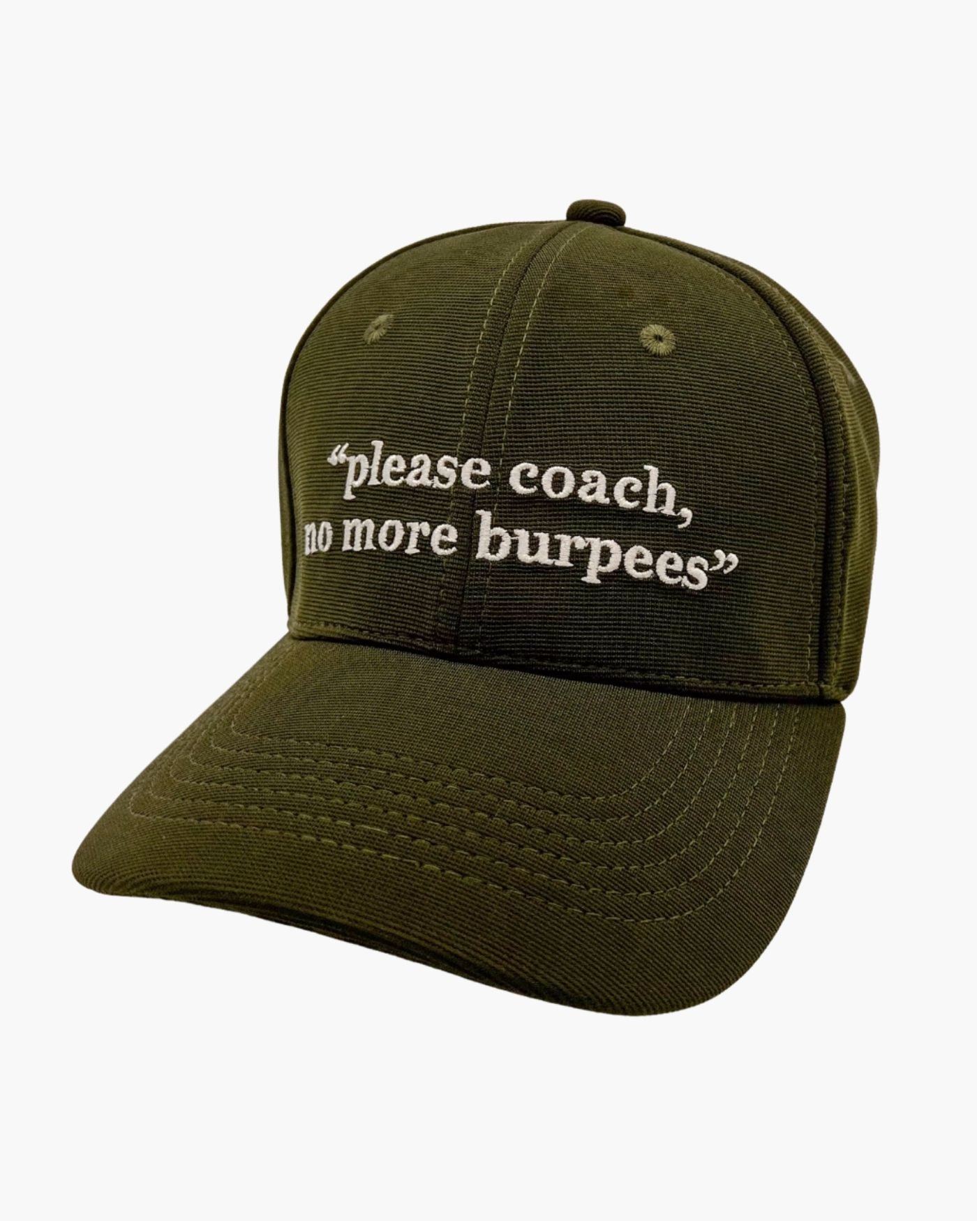 Premium green 6-panel gym caps with bold slogans