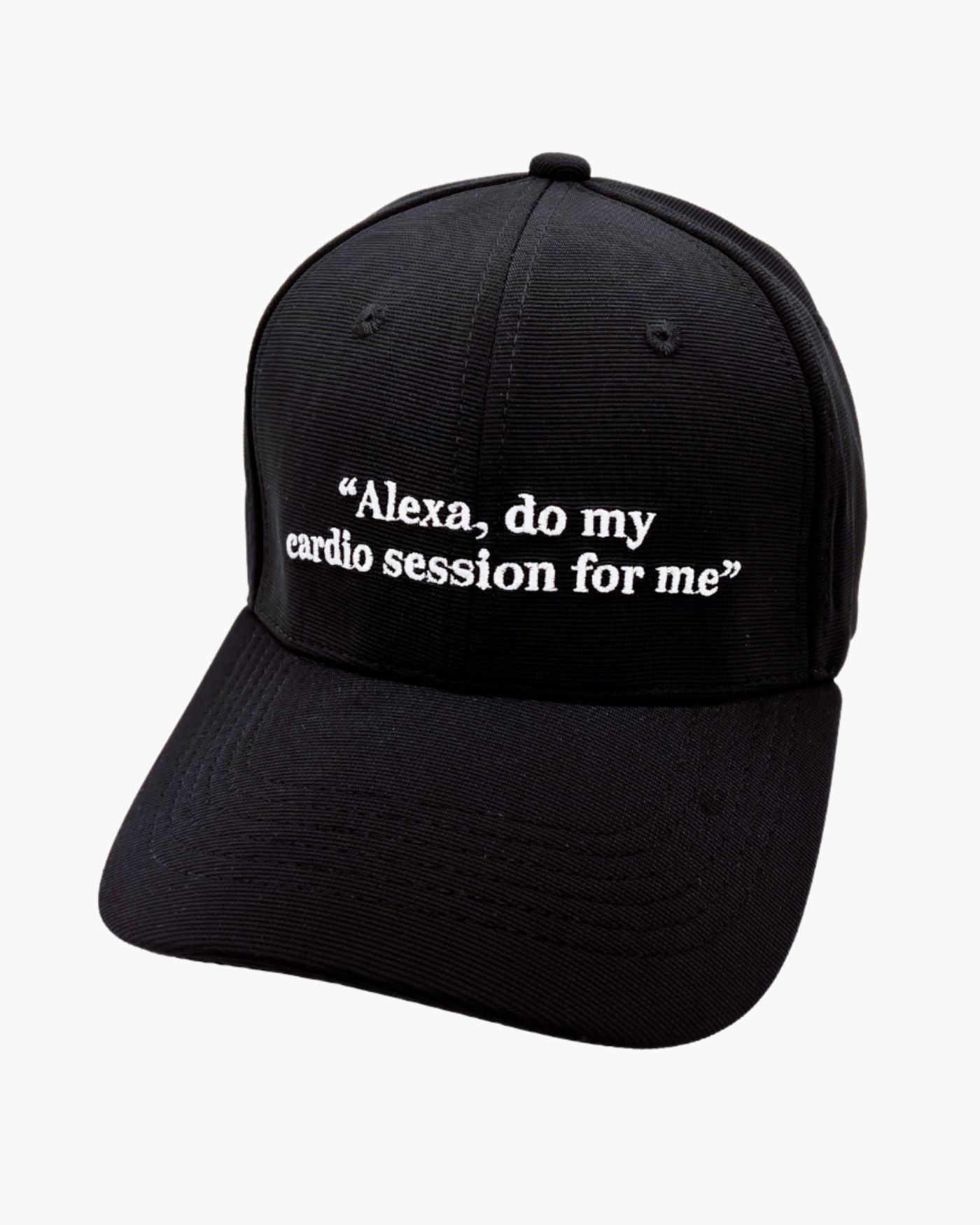 Premium black color 6-panel gym caps with bold slogans, adjustable fit, and durable fabric.