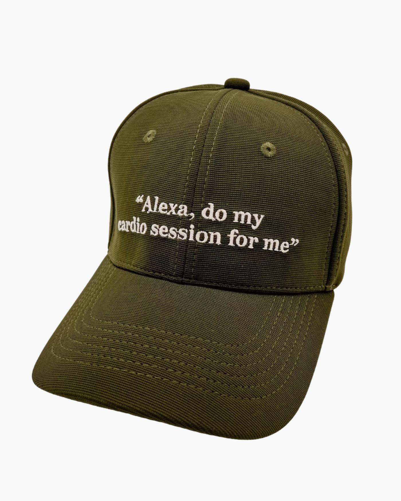 Premium green color 6-panel gym caps with bold slogans, adjustable fit, and durable fabric.