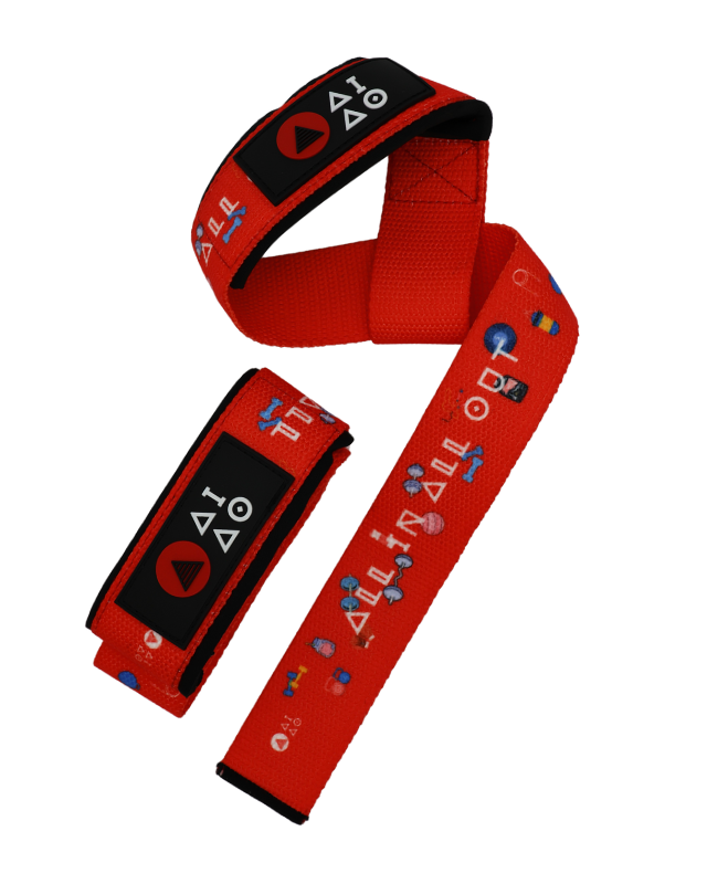Weightlifting Strap, lasso strap, Red