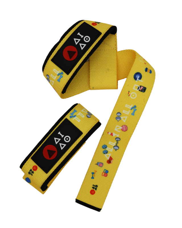 Weightlifting Strap, lasso strap, Yellow