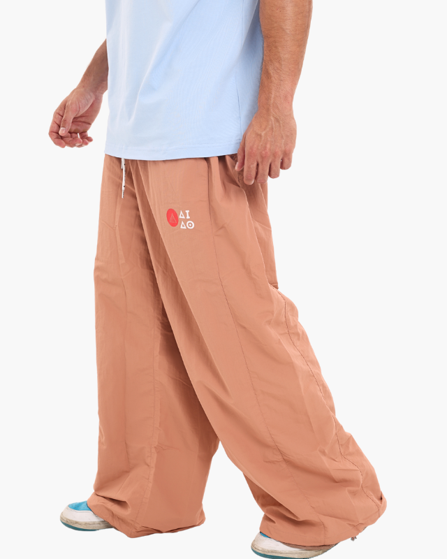 Nylon Unisex Track Pants Beige