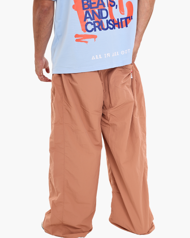 Nylon Unisex Track Pants Beige