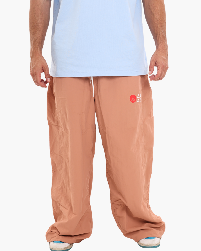 Nylon Unisex Track Pants Beige