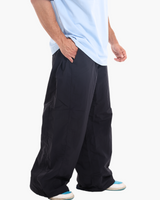 NYLON UNISEX TRACK PANTS BLACK
