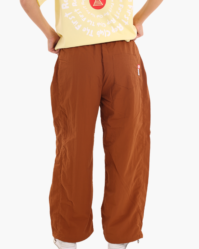 NYLON UNISEX TRACK PANTS BROWN