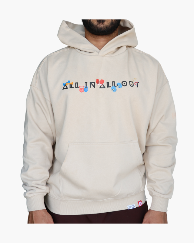 'ALL IN' OVERSIZED UNISEX HOODIES - BEIGE