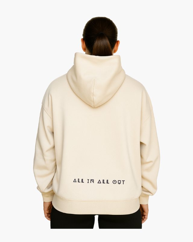 'ALL IN' OVERSIZED UNISEX HOODIES - BEIGE
