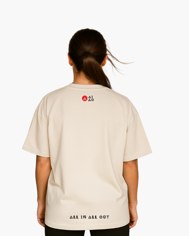 Oversized beige unisex t-shirt