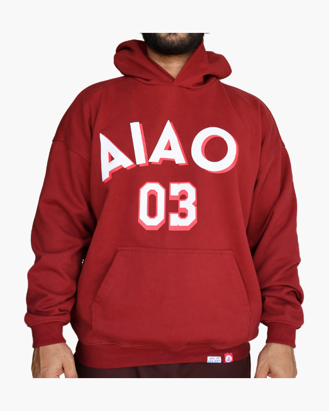 CHARGE UP OVERSIZED UNISEX HOODIES - BURGUNDY