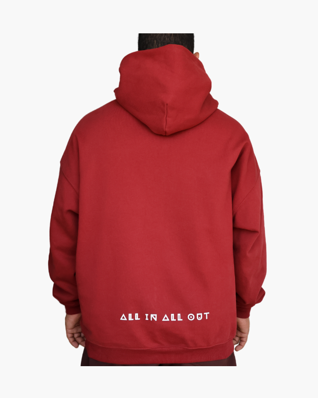 CHARGE UP OVERSIZED UNISEX HOODIES - BURGUNDY