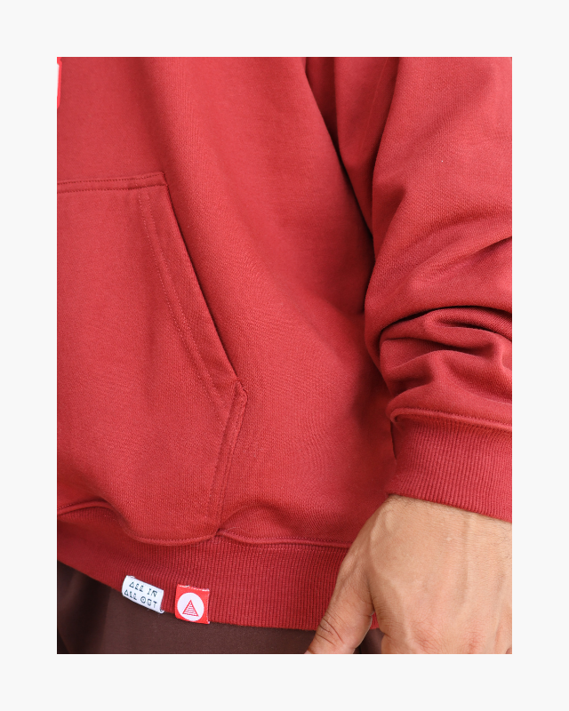 CHARGE UP OVERSIZED UNISEX HOODIES - BURGUNDY