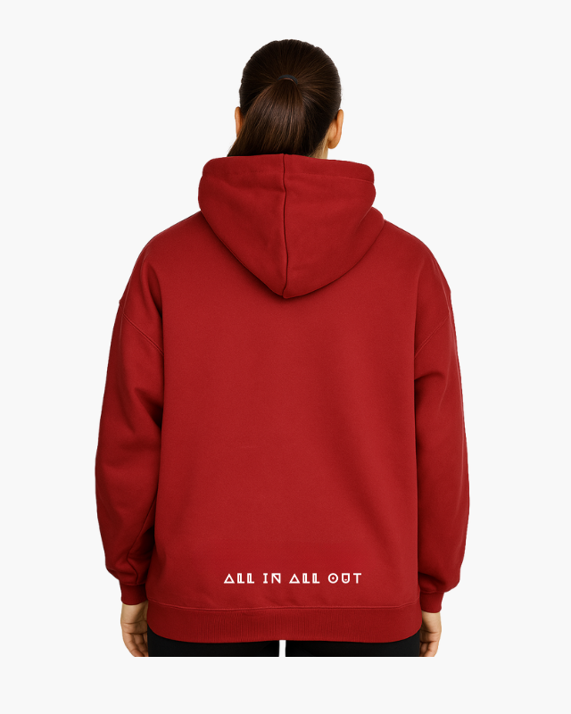 CHARGE UP OVERSIZED UNISEX HOODIES - BURGUNDY