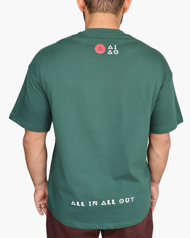 green oversized unisex tee shirt