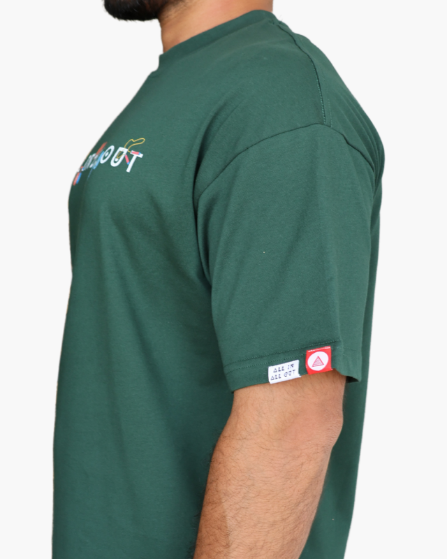 green oversized unisex tee shirt