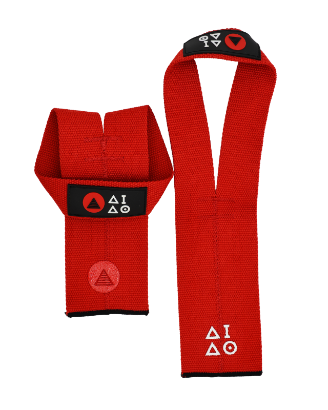 Weightlifting closed Loop Straps Red