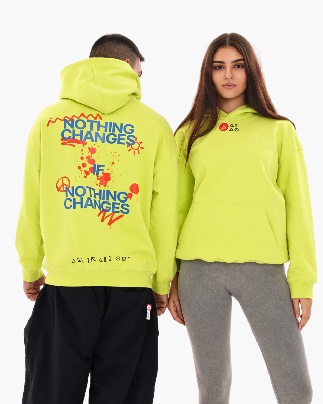 OVERSIZED UNISEX HOODIES - NEON YELLOW