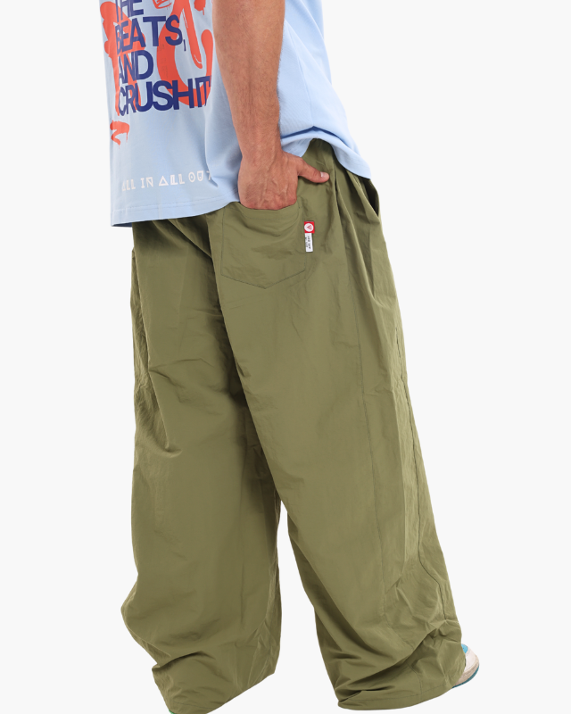 NYLON UNISEX TRACK PANTS OLIVE