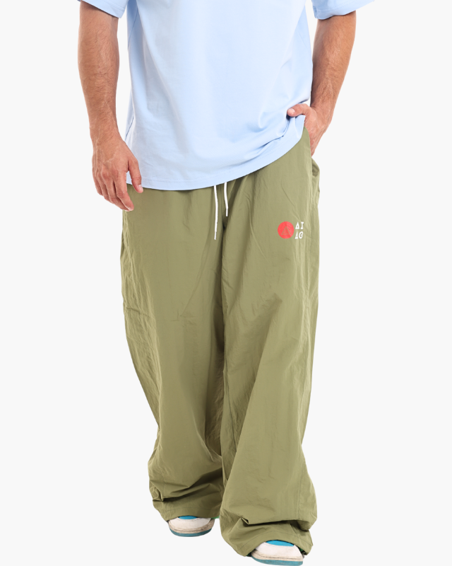 NYLON UNISEX TRACK PANTS OLIVE