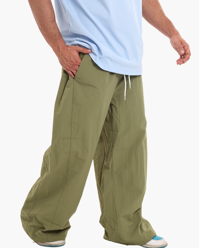 NYLON UNISEX TRACK PANTS OLIVE