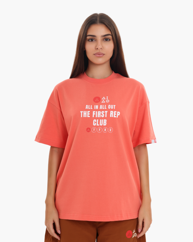 Oversized Unisex Tees Salmon Orange Colour