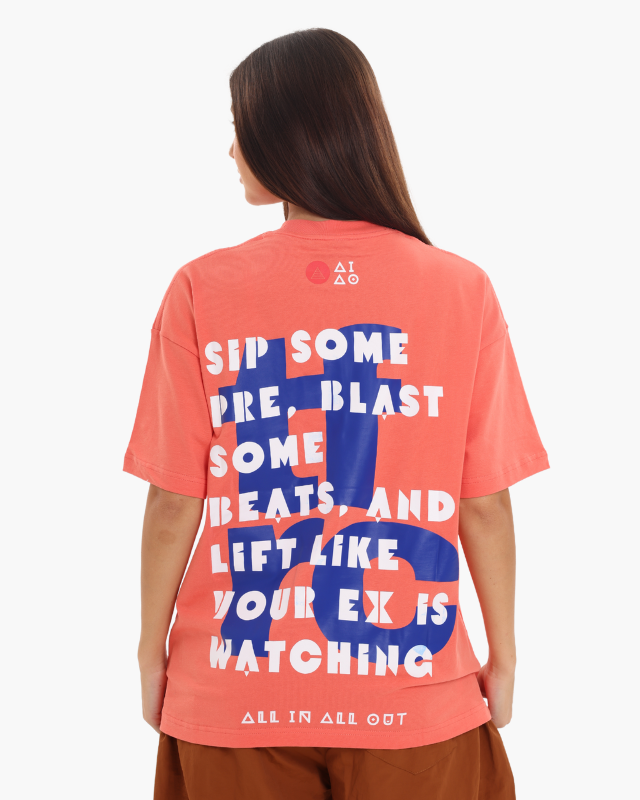 Oversized Unisex Tees Salmon Orange Colour