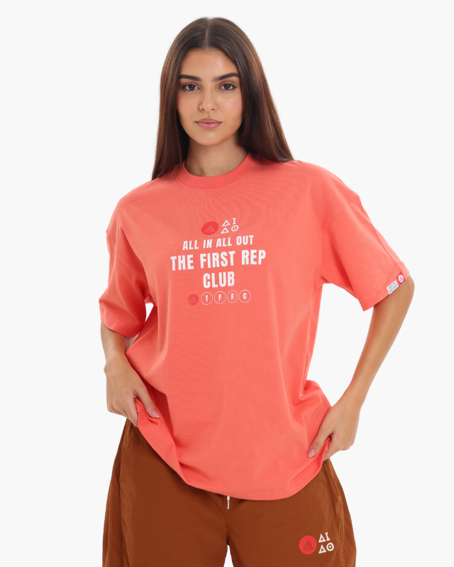 Oversized Unisex Tees Salmon Orange Colour
