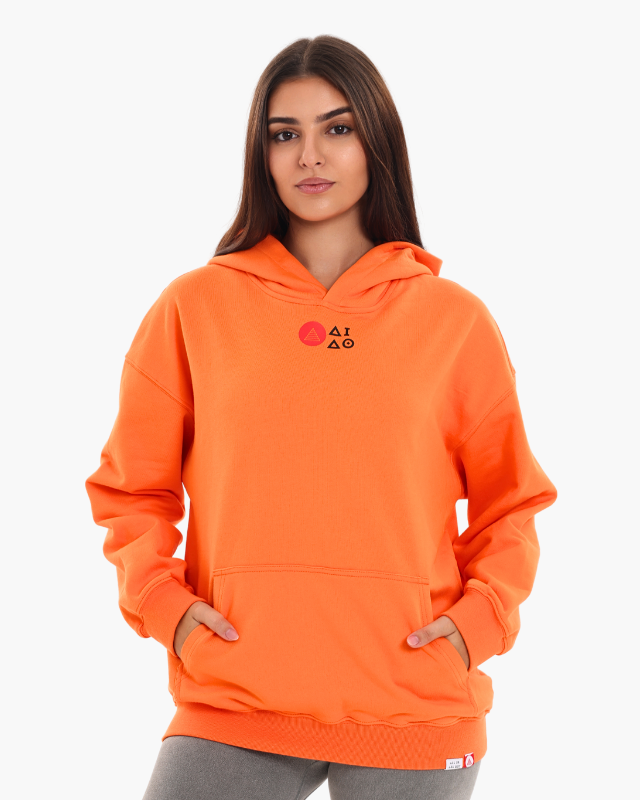 ‘NOW IS NOW’ OVERSIZED UNISEX HOODIES - PUMPKIN ORANGE