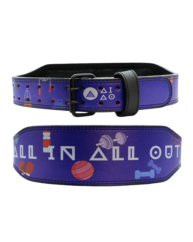 Blue fitness belt with padding