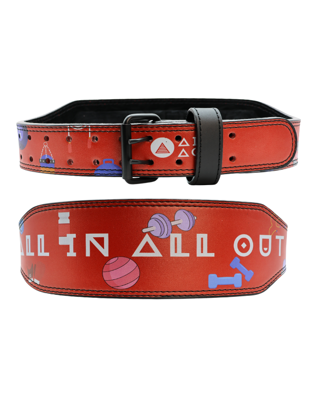 Red fitness belt with padding