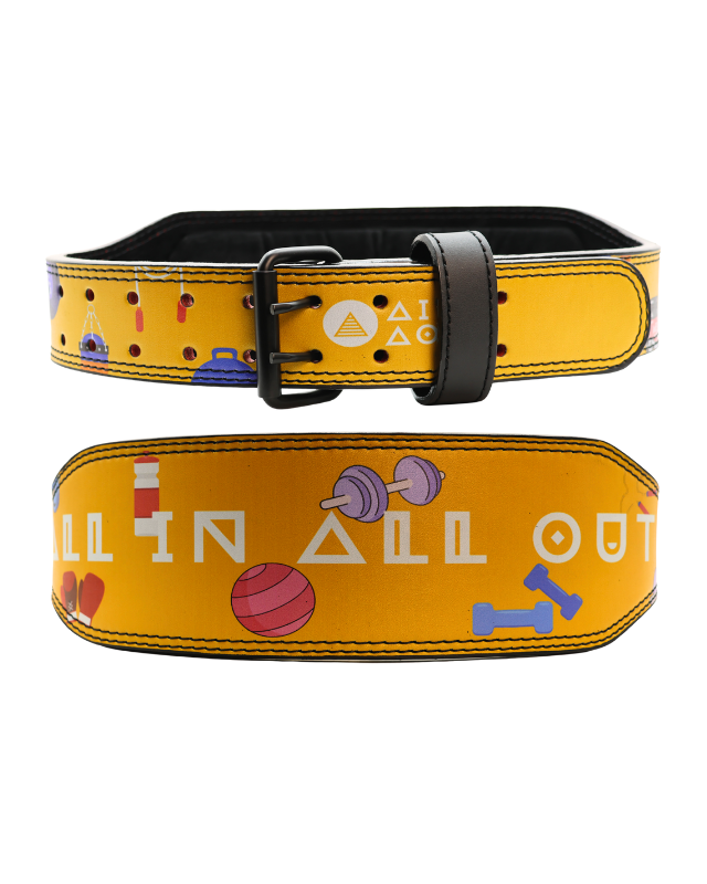 Yellow fitness belt with padding