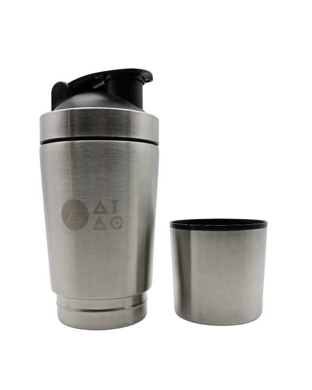 Premium stainless steel, 600ml Shaker Bottle, Silver Colour