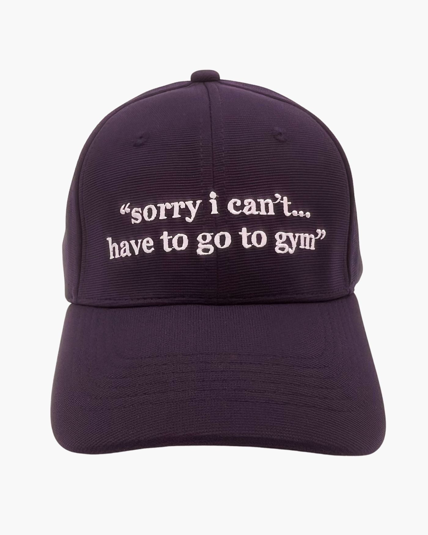 Premium blue 6-panel gym caps with bold slogans