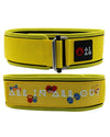 Yellow weightlifting belt 
