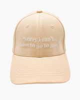 Premium beige 6-panel gym caps with bold slogans
