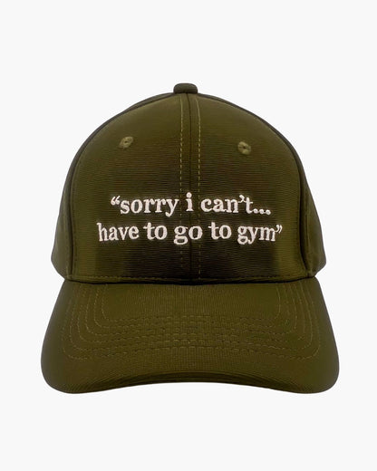Premium green 6-panel gym caps with bold slogans