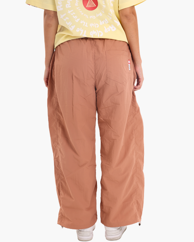 Nylon Unisex Track Pants Beige