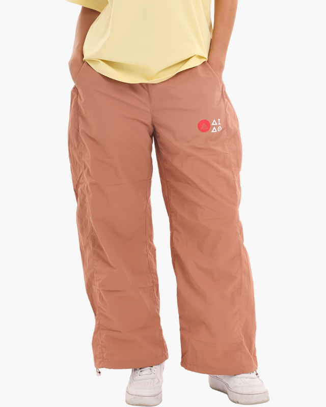 Nylon Unisex Track Pants Beige