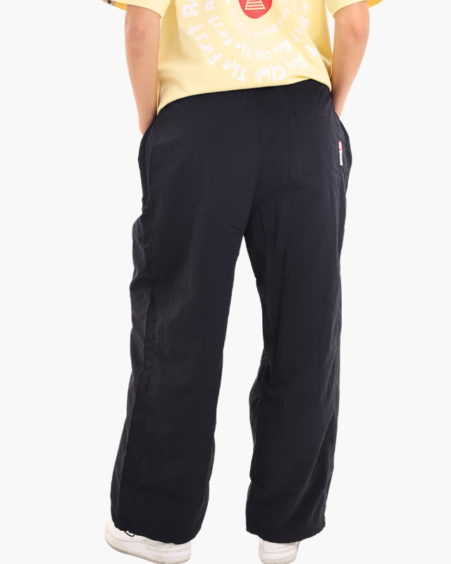 NYLON UNISEX TRACK PANTS BLACK