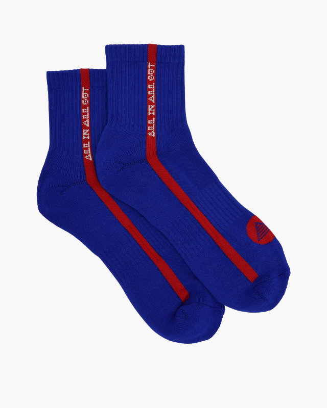 Blue padded gym socks offer cushioned comfort, arch support, and sweat control. Built for workouts, lifting, and daily wear. One size fits most.
