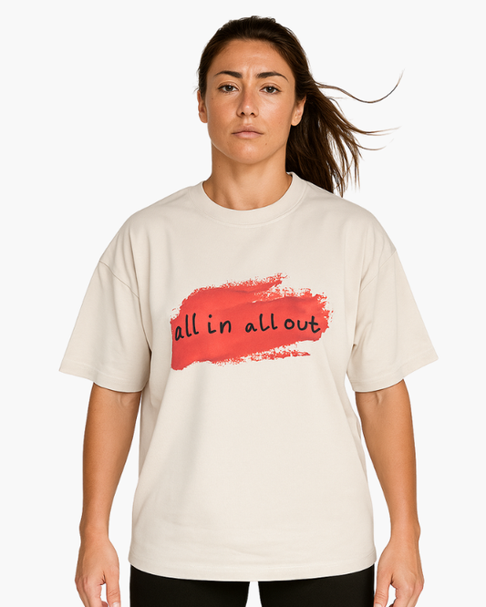 Oversized beige unisex t-shirt