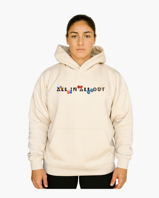 'ALL IN' OVERSIZED UNISEX HOODIES - BEIGE