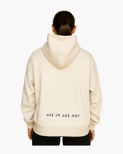 'ALL IN' OVERSIZED UNISEX HOODIES - BEIGE