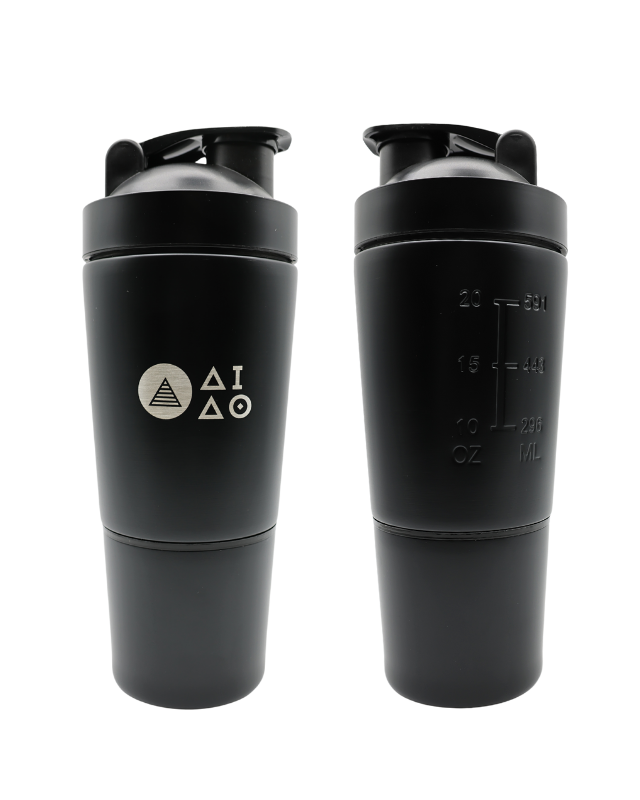 Premium stainless steel, 600ml Shaker Bottle, Black Colour