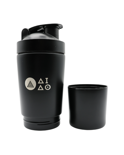 Premium stainless steel, 600ml Shaker Bottle, Black Colour