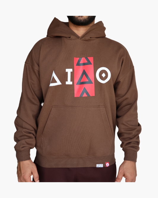 FEARLESS OVERSIZED UNISEX HOODIES - BROWN