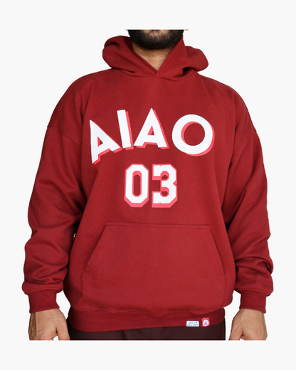 CHARGE UP OVERSIZED UNISEX HOODIES - BURGUNDY