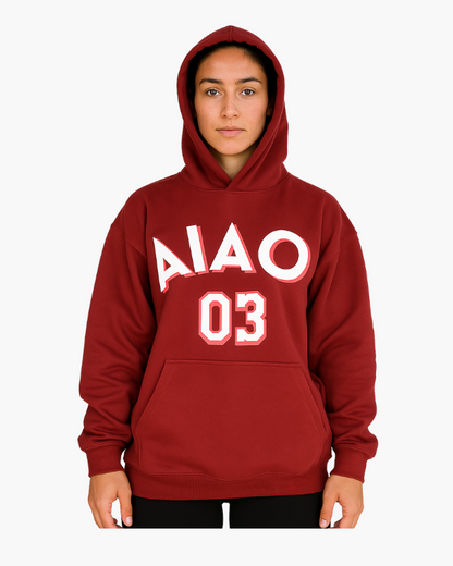 CHARGE UP OVERSIZED UNISEX HOODIES - BURGUNDY