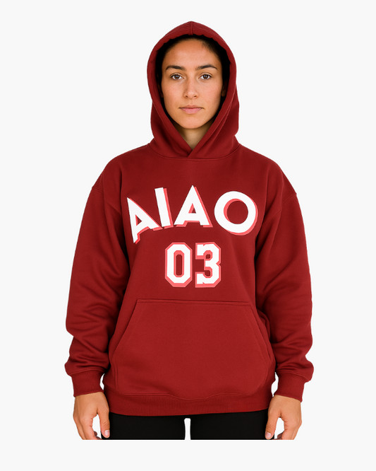 CHARGE UP OVERSIZED UNISEX HOODIES - BURGUNDY