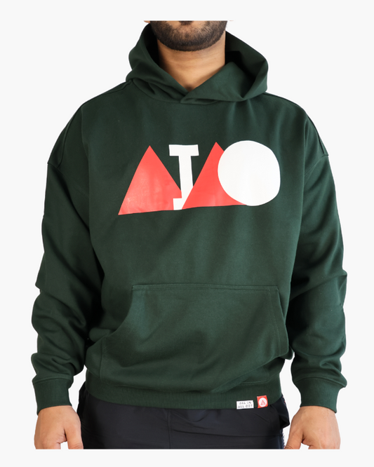 HUSTLE OVERSIZED UNISEX HOODIES - GREEN